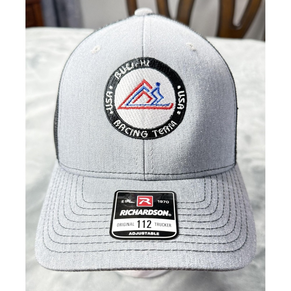 Richardson Buck Hill Racing Team Hat Cap Snap Back Mens One Size Gray Trucker